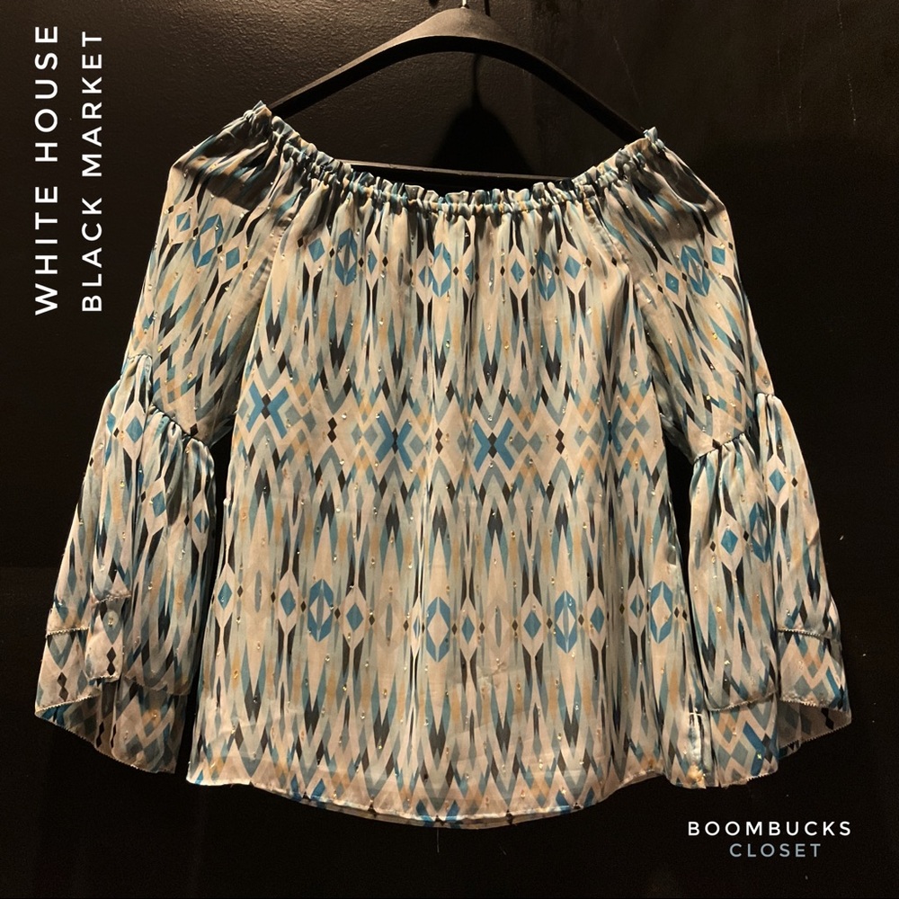 White House Black Market PRINTED OFF-THE-SHOULDER - Picture 12 of 15